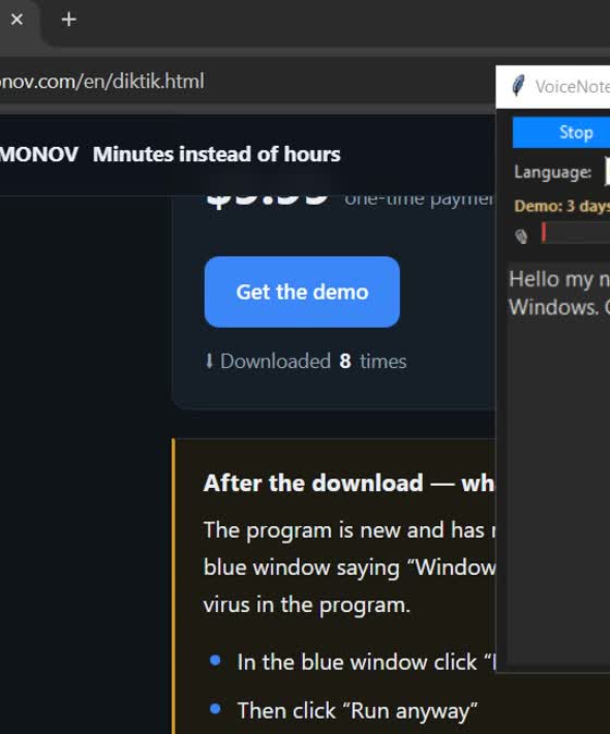Программа «Диктик» на Windows — речь превращается в текст